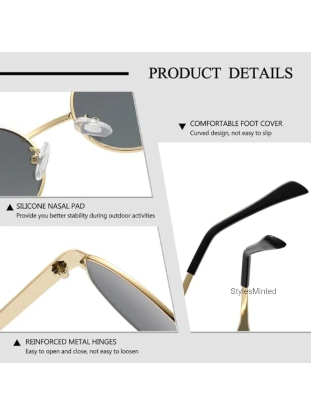 Retro Oval Metal Sunglasses UV400 Protection Trendy Shades